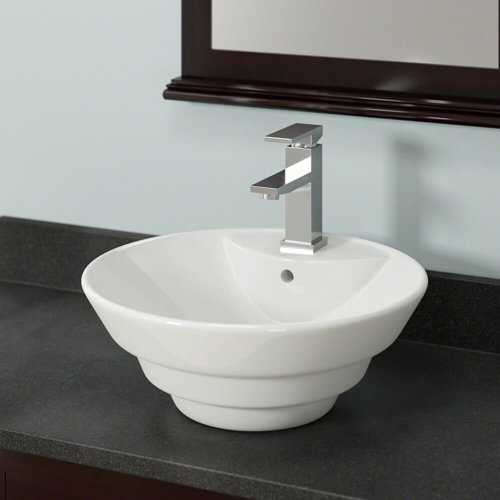 MRDirect Vitreous China Circular Vessel Bathroom Sink with Overflow